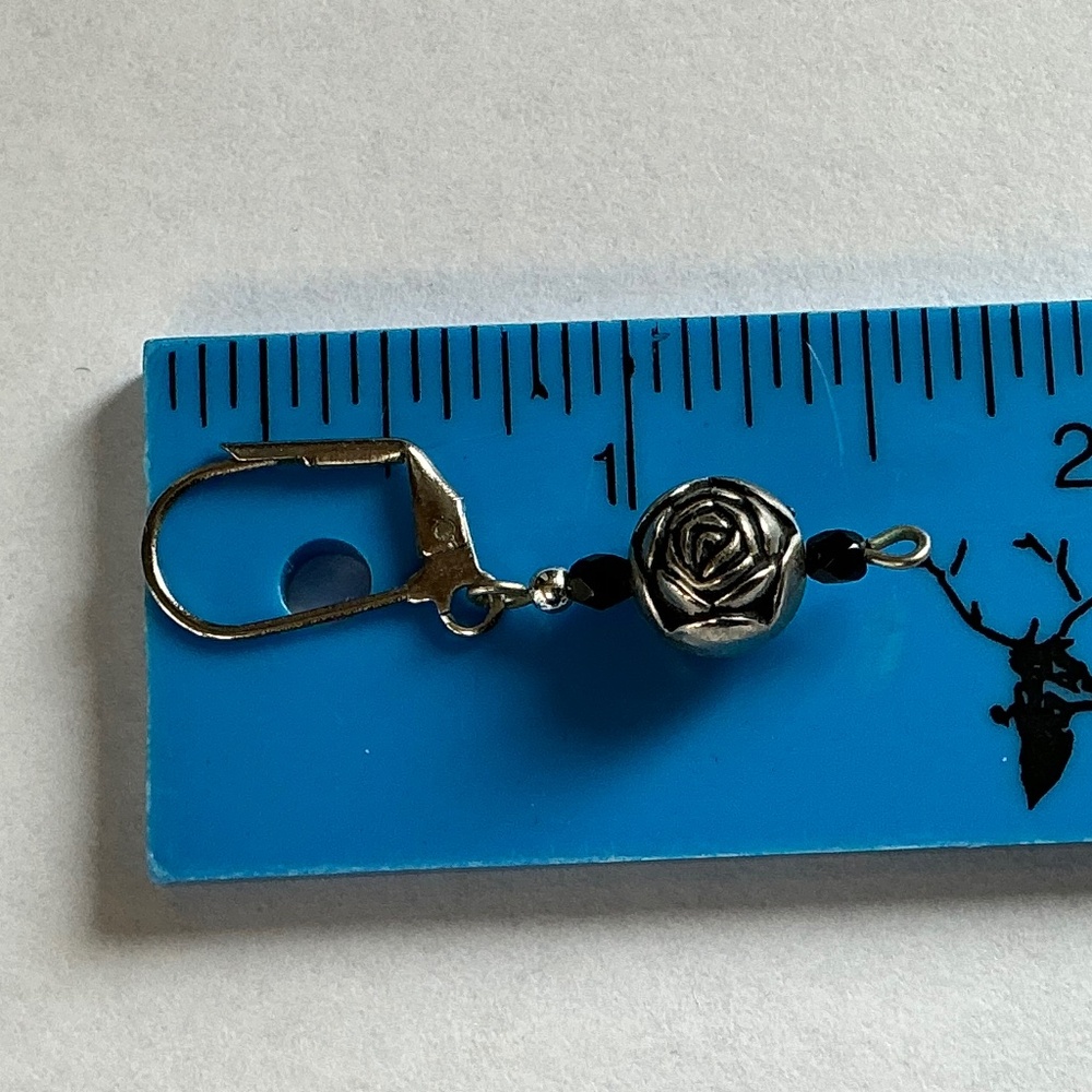 Rosette Dangle Earrings - Picture 3 of 4